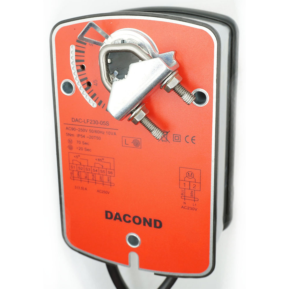 Электропривод DACOND DAC-LF230-02S (2,5 Н·м, 230 В, с возвратной пружиной)