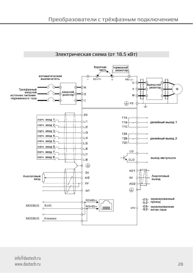 Преобразователь частоты Dastech D32-T3-630G, 630 кВт, 380 В